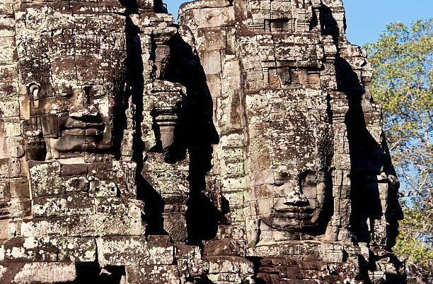 Bayon Temple Faces, Angkor Thom, Cambodia stock photo
