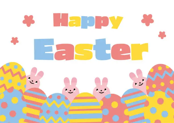 Vector illustration of Easter Frame_with text