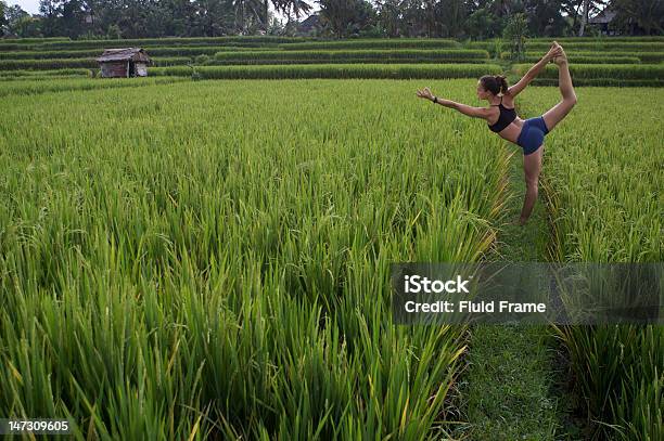 Foto de Yogi Mulher No Campo De Arroz e mais fotos de stock de Adulto - Adulto, Arrozal, Beleza