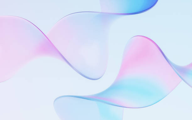 Flowing wave transparent glass cloth, 3d rendering. Flowing wave transparent glass cloth, 3d rendering. Digital drawing. coloured glass texture stock pictures, royalty-free photos & images