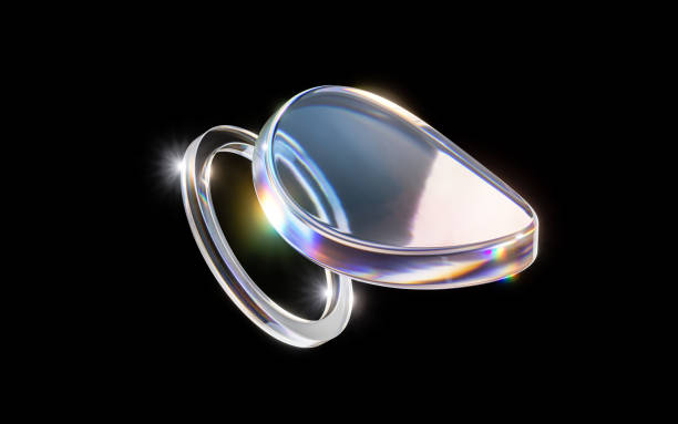 istock Colorful curve glass with dispersion, 3d rendering. 1473096520