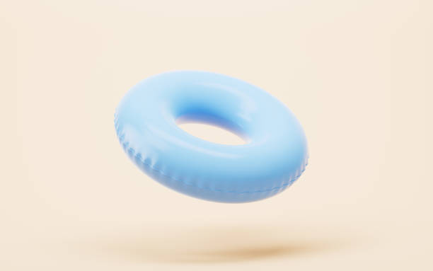 Inflatable swimming ring, summer and swimming themes, 3d rendering.