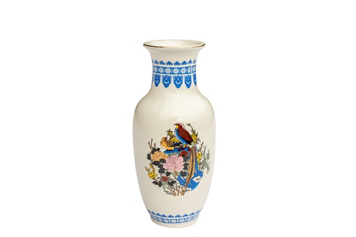 Decorative ceramic vase home decor isolated on white background
