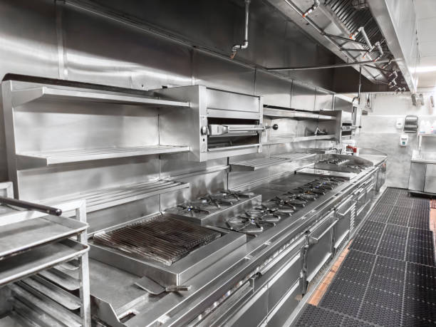 industrial kitchen stock photo