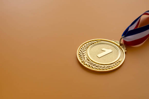 1st place gold medal stock photo