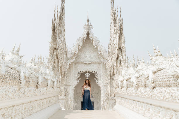 A woman visiting a Buddhist temple called \