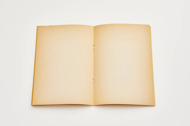 istock Two-page spread of a notebook with old paper bound 1473104799