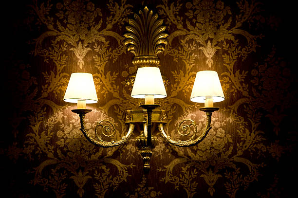 istock Antique Lighting  Old Patterened Wallpaper 147310502