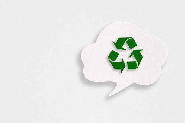 istock recycle sign inside white cloud speech bubble paper cut on grunge paper background including copy space 1473105242