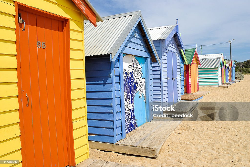 Brighton Beach si bagna caselle - Foto stock royalty-free di Ambientazione esterna