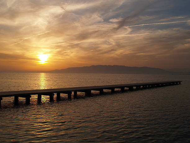istock Mediterranean Sea jetty at Sunset 147311038