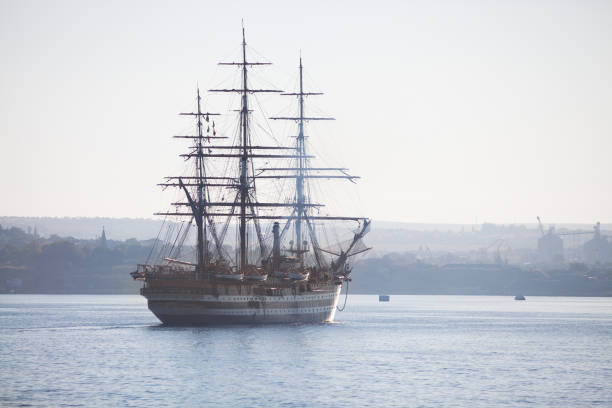 Lisbon, Portugal - June 28, 2022: ceramic tile in Lisbon street. Sailing vessel Santa Maria da Colombo
