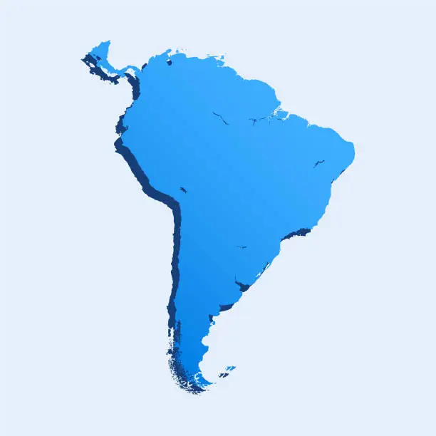 Vector illustration of South America map