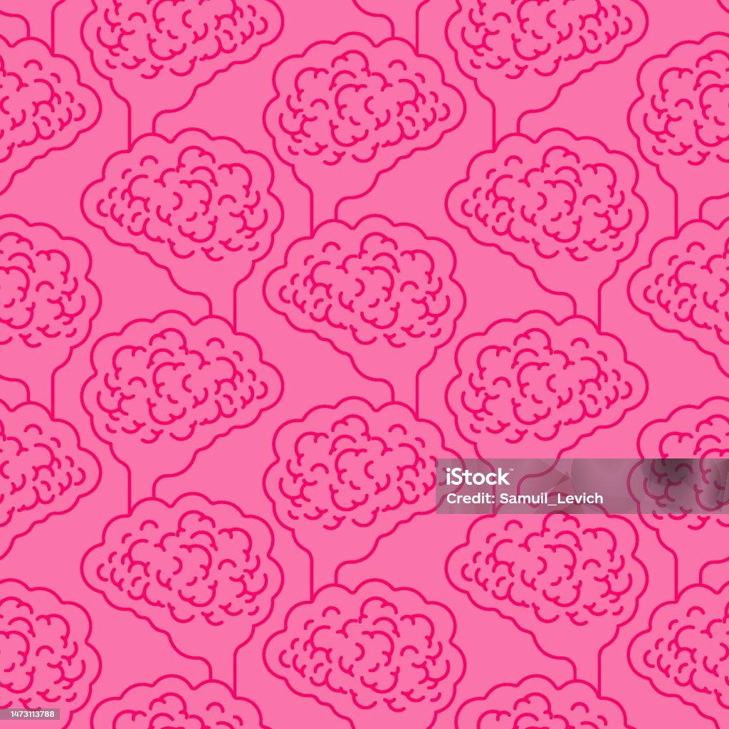 Brain Pattern Seamless Brains Background Vector Texture Stock ...