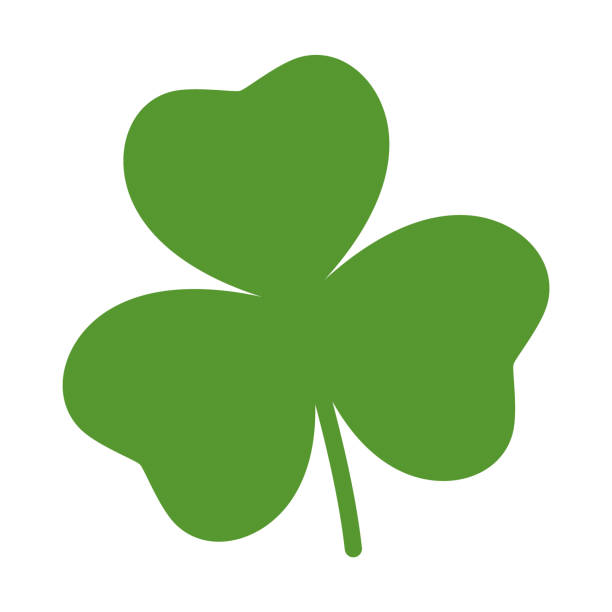 istock Green shamrock. Single clover on a white background. A symbol of Ireland. Decorative element for St. Patrick's Day design 1473114206