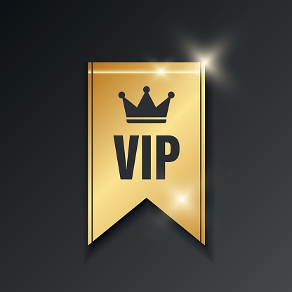 VIP badges icon in flat style. Exclusive badge vector illustration on isolated background. Premium luxury sign business concept.