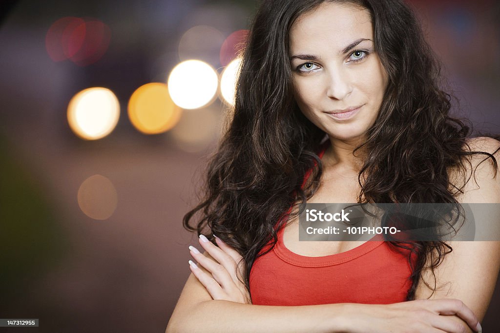 Retrato de linda jovem - Foto de stock de Estupefação royalty-free