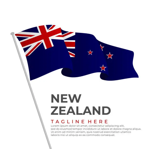 Vector illustration of Template vector New Zealand flag modern design