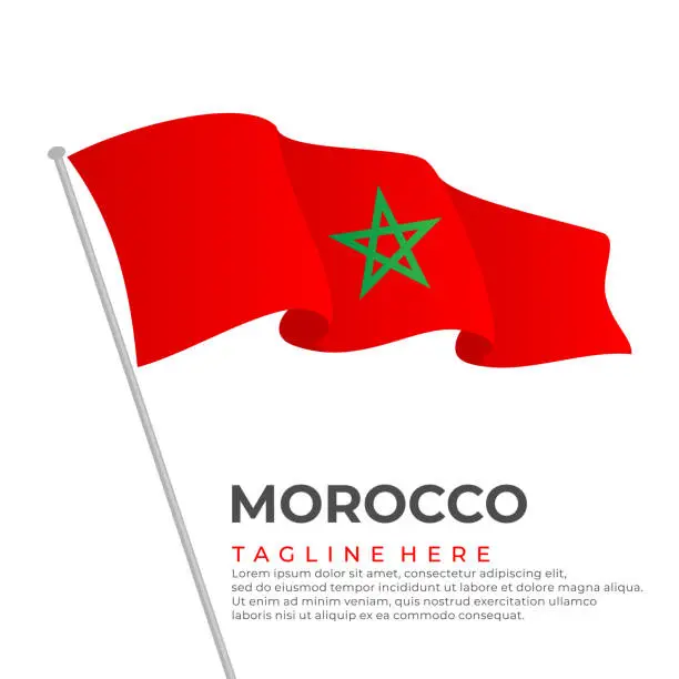 Vector illustration of Template vector Morocco flag modern design