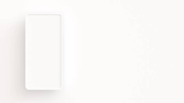 istock White 3D background with wide margins and a smartphone-sized frame on the left edge 1473130931