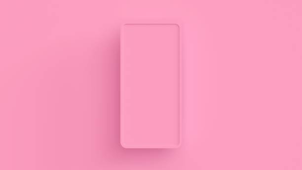 istock Pink 3D background with wide margins and a smartphone-sized frame on the center 1473130935