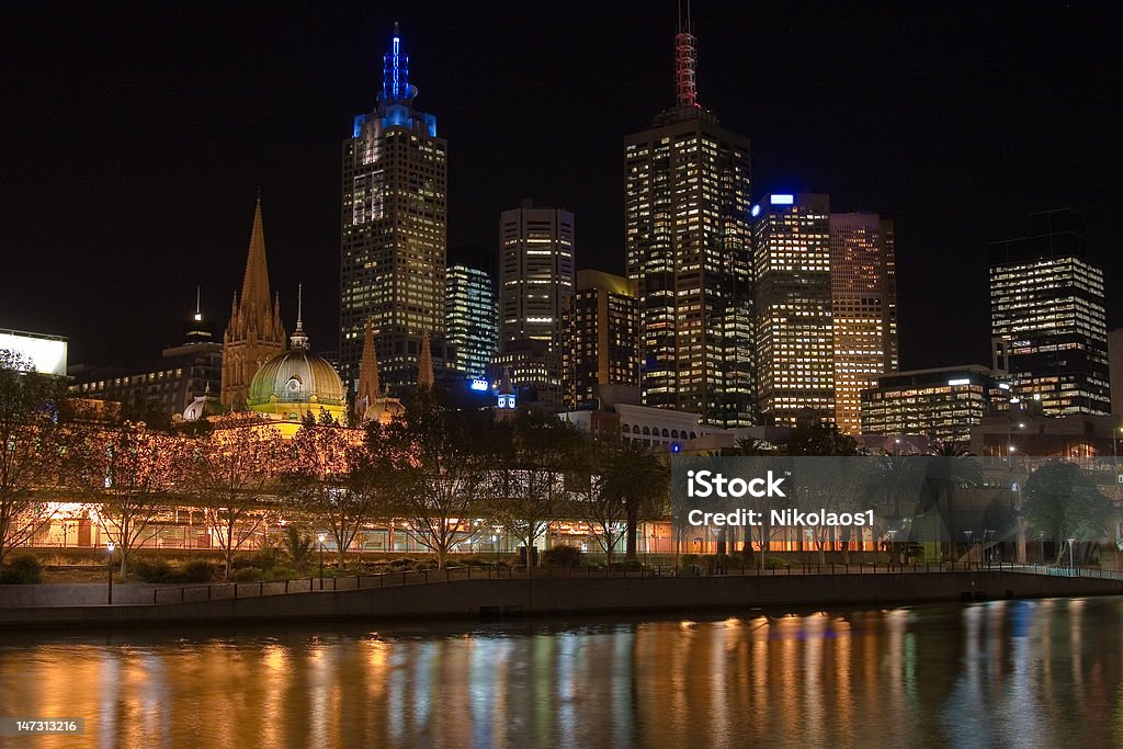 Flinders Street Skyline von Melbourne - Lizenzfrei Australien Stock-Foto