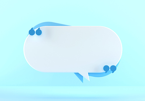 Blue Speech Bubble. Communication Concept.