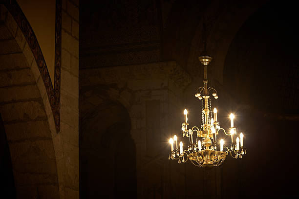 istock old chandelier in church. 147313328