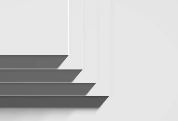istock The edge of a step stairs white podium on white background. 1473133555