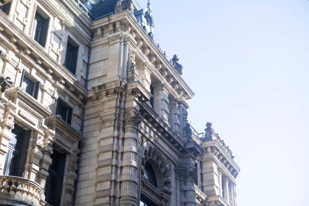 architectural building with windows in London on a walk