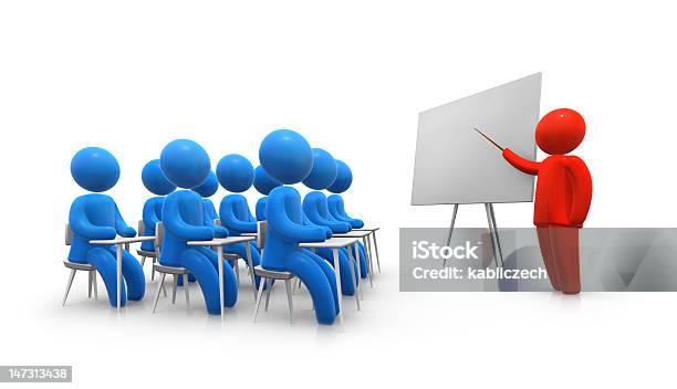 Teacher And Student On A Lesson Stock Photo - Download Image Now - Abstract, Blue, Chair