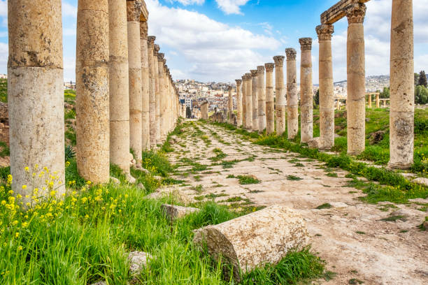 istock Ruins of Street between Columns in Ancient City Jerash (Gerasa), Jordan 1473134828