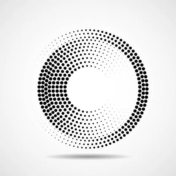 Vector illustration of Abstract dotted circles. Dots in circular form. Vector design element
