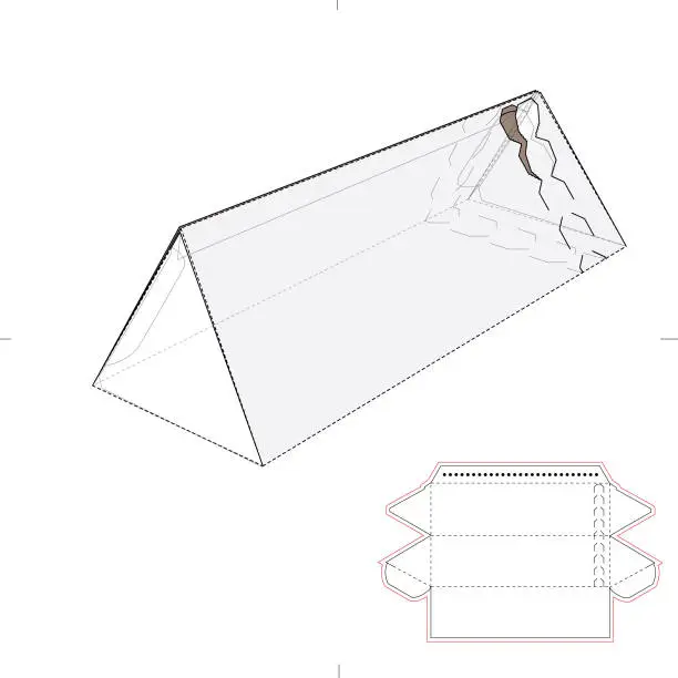 Vector illustration of Custom Triangular Box with Zipper Seal
