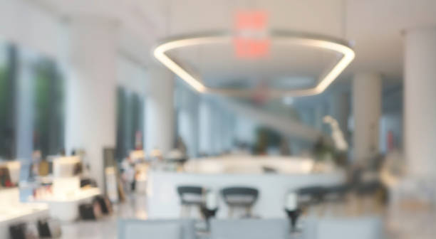istock Blur coffee shop or cafe restaurant with abstract bokeh light image background. People in store Blur Background or design key visual layout 1473142375