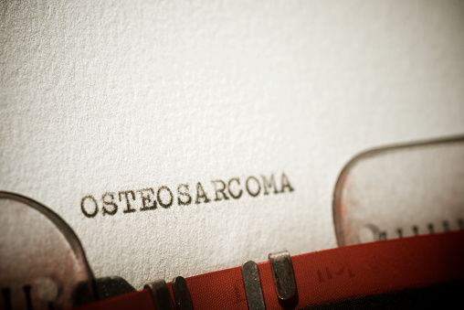 Osteosarcoma  word written with a typewriter.