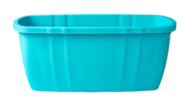 istock Plastic flower pot isolated on a white background 1473144984