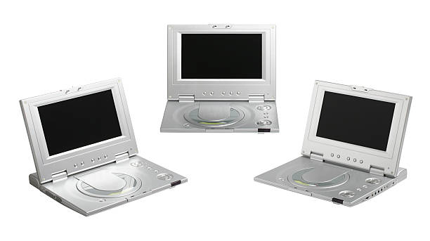 DVD playeers Portable DVD player from different angles isolated on white background dvd player stock pictures, royalty-free photos & images