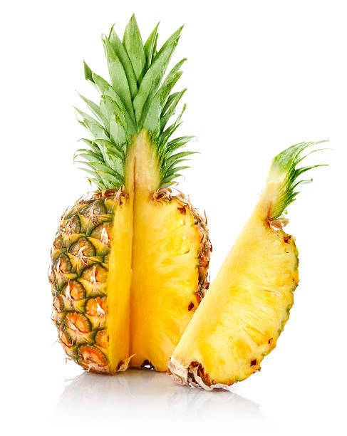 istock fresh pineapple with cut and green leaves 147314767