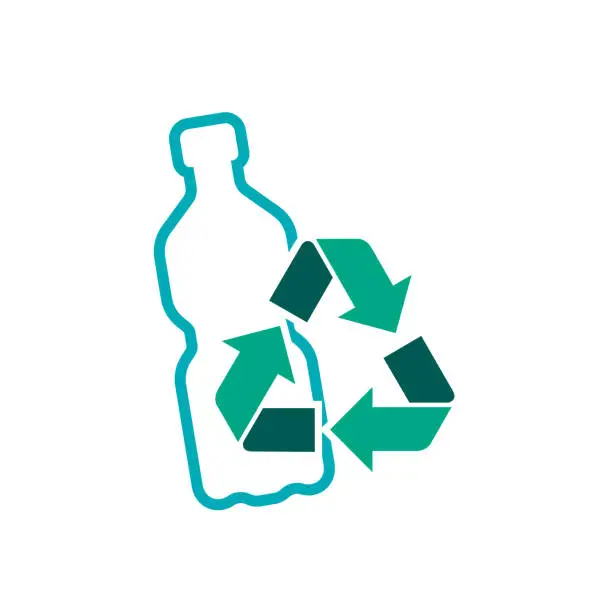 Vector illustration of recycle plastic bottles