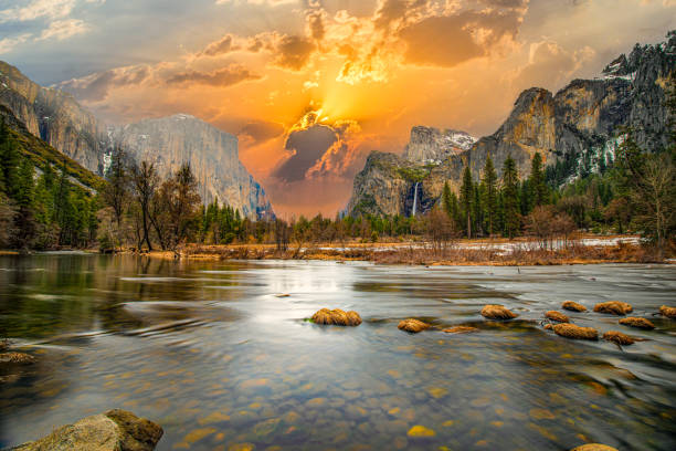 istock beautiful view in Yosemite valley with half dome and el capitan from Merced river 1473152398