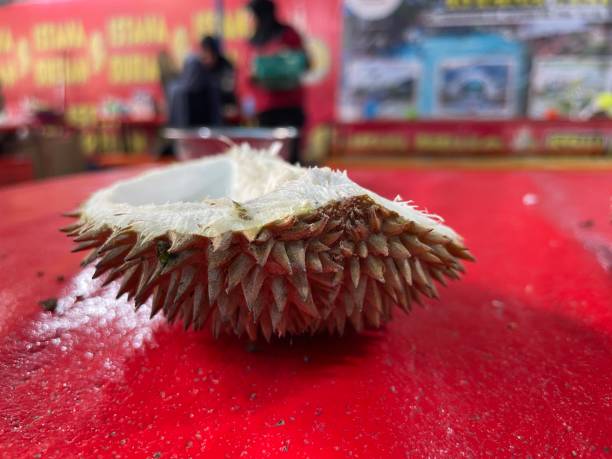 Durian skin on the table