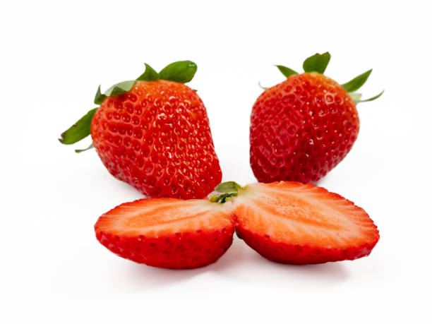 istock Ripe juicy strawberry isolated on white background. 1473154427
