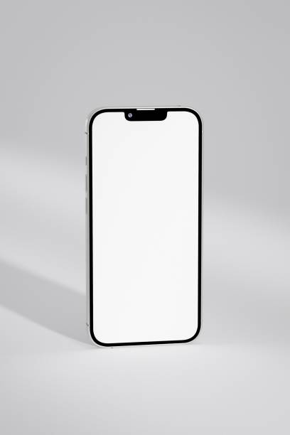 istock Smartphone with blank screen isolated on white background. Mock up. 1473156008