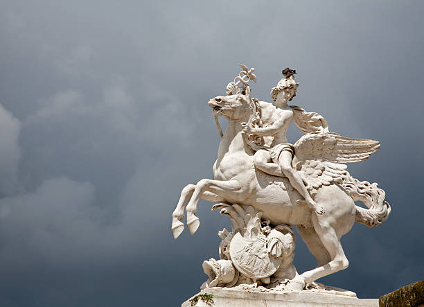 Angel against the light at the palace of caserta