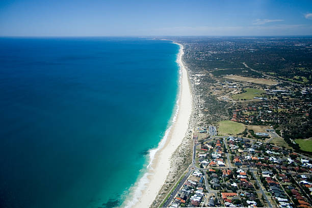 Coastline - Perth, Western Australia Beautiful aerial view of Perth's beach coastline, Western Australia. perth australia photos stock pictures, royalty-free photos & images