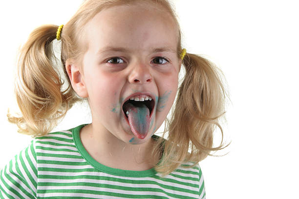 狂 - toddler child animal tongue human tongue ストックフォトと画像