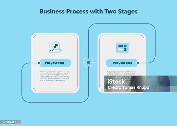 Following Processes Simple Diagram For Business Process With Two Stages Blue Version Stock ...