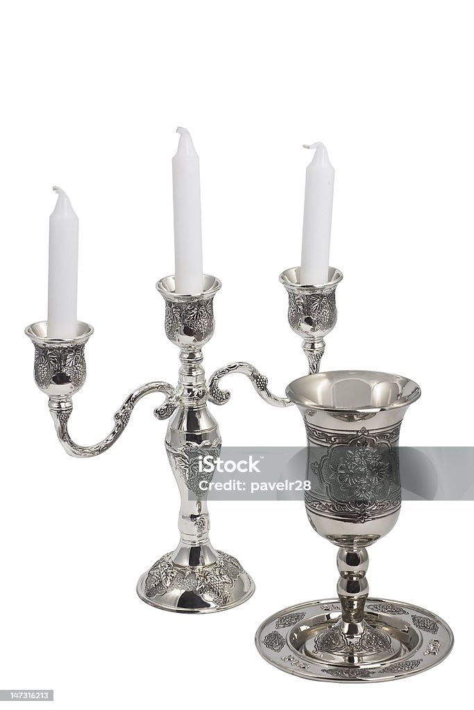 kiddush coppa di vino e argento antico - Foto stock royalty-free di Alchol