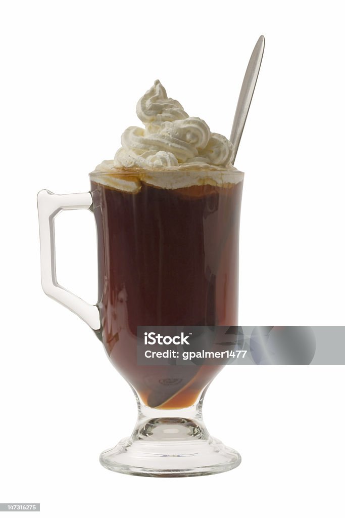 Irish Coffee Irish Coffee mixed drink on white background Alcohol - Drink Stock Photo
